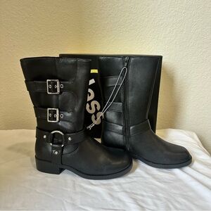 Girls Black Buckle Boots - NWT